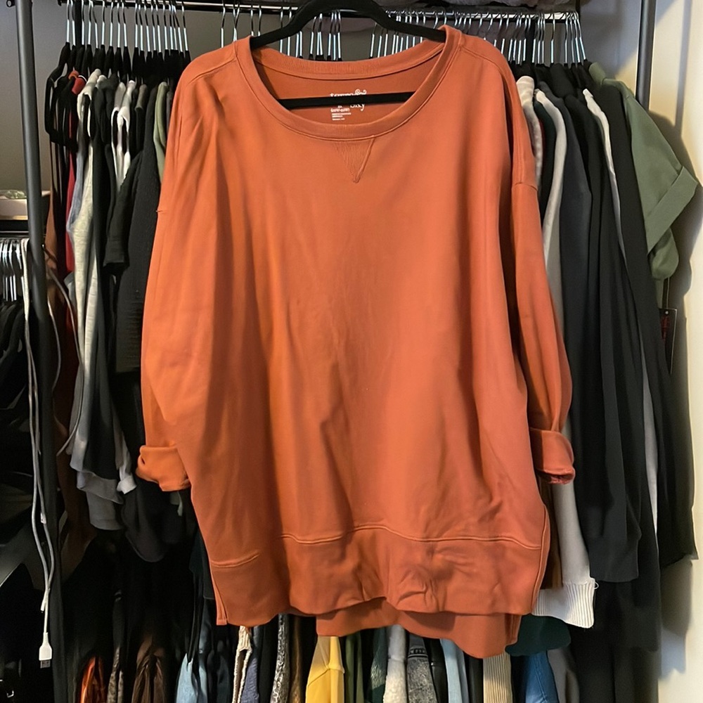 Long Scoop Neck Sweatshirt